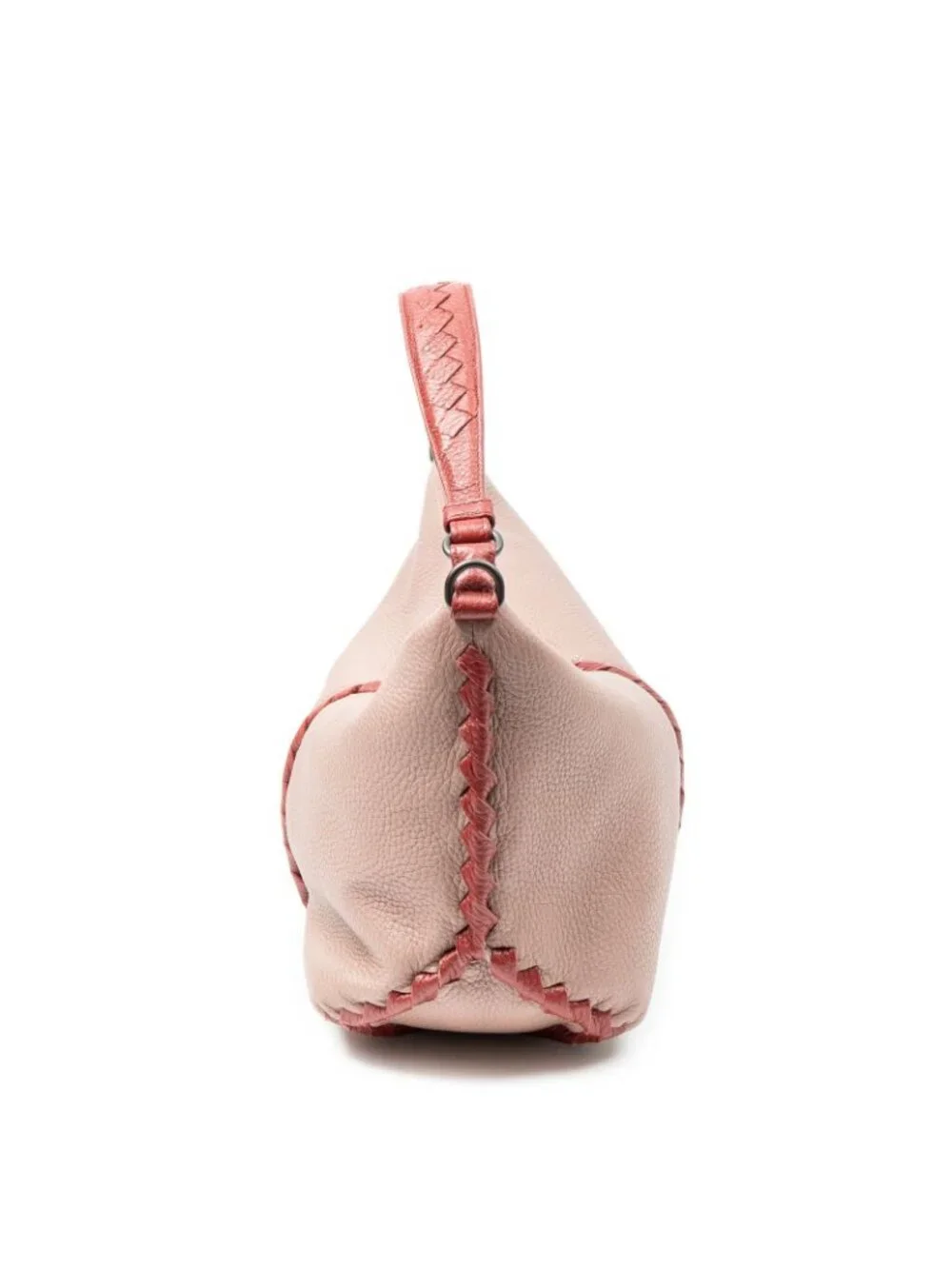 Bottega Veneta Shoulder Zip Hobo Pink Red Grain Calfskin Leather